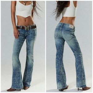 True Religion, New, Joey Big T Vintage Low-Rise Flare Stonewash Jeans Size 29
